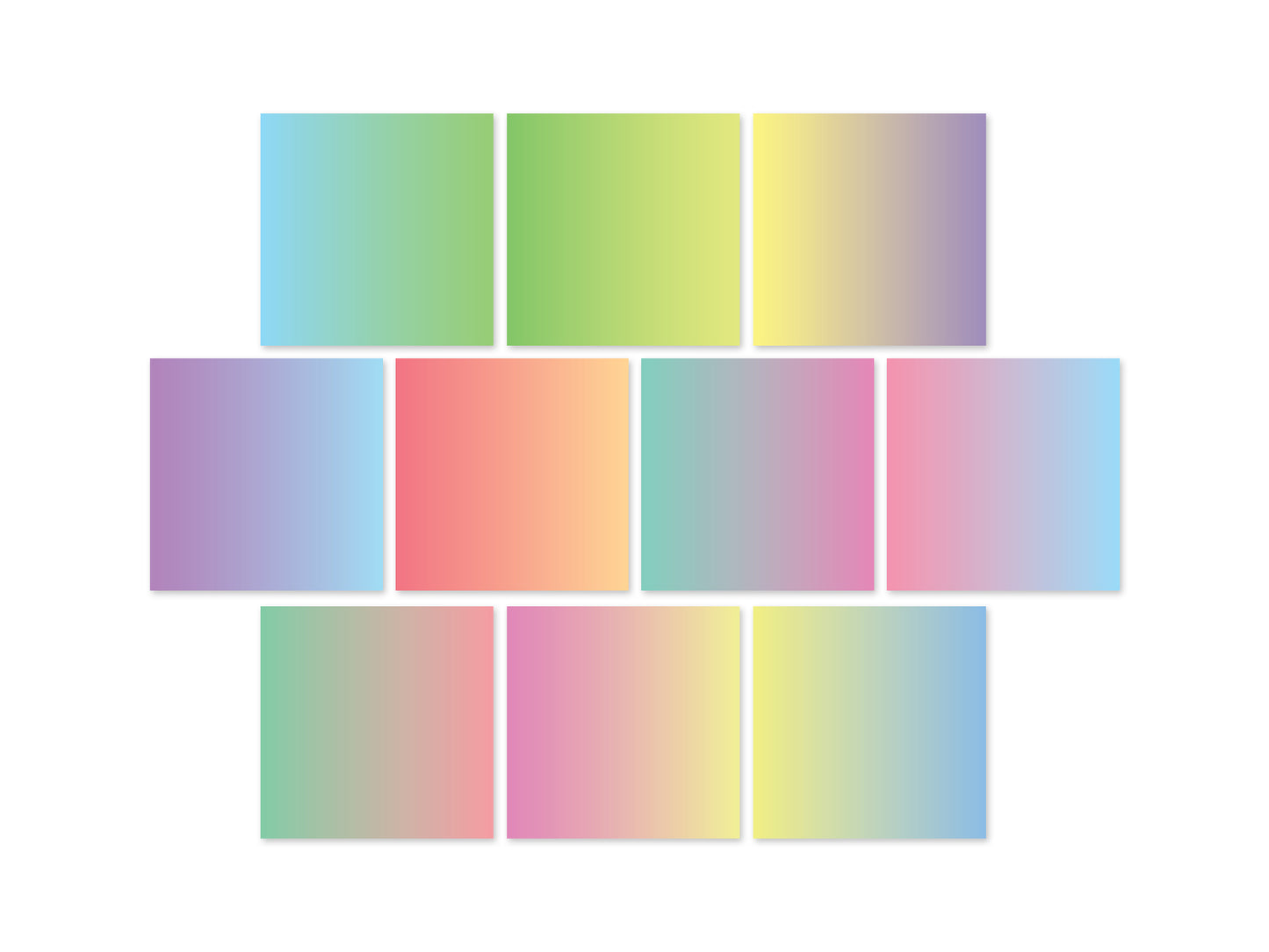 Paper Pad: 6"x6" Ombre Stack Pack x50 5eax10styles A) Pastel