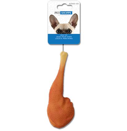 SQUEAKY DOG TOY - SMALL CHICKEN LEG