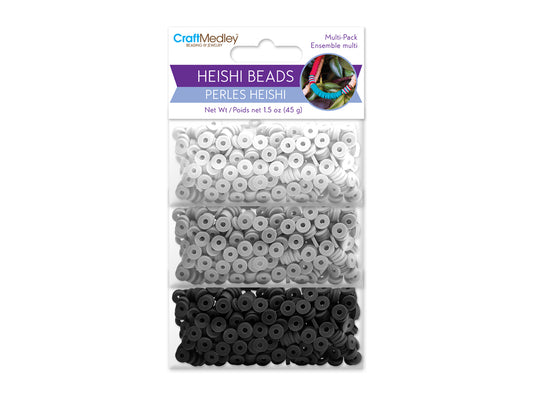 Polymer Clay Beads: 6mm Round Heishi 45g 3-Col 15g ea E) Classic