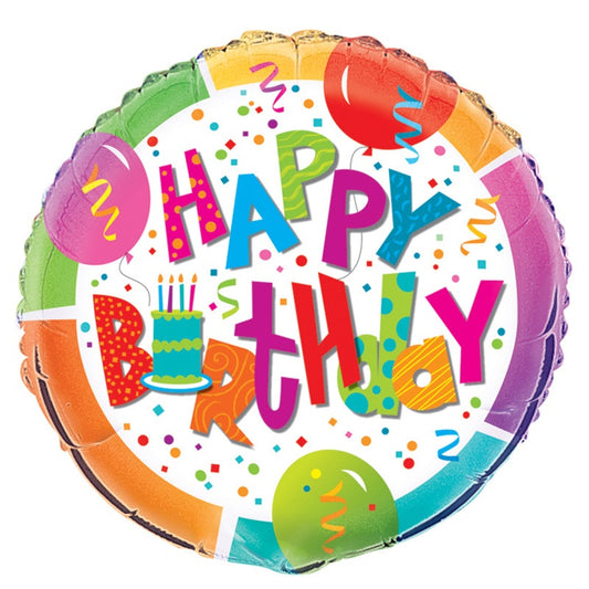 Birthday Jamboree Round Foil Balloon 18"  Packaged