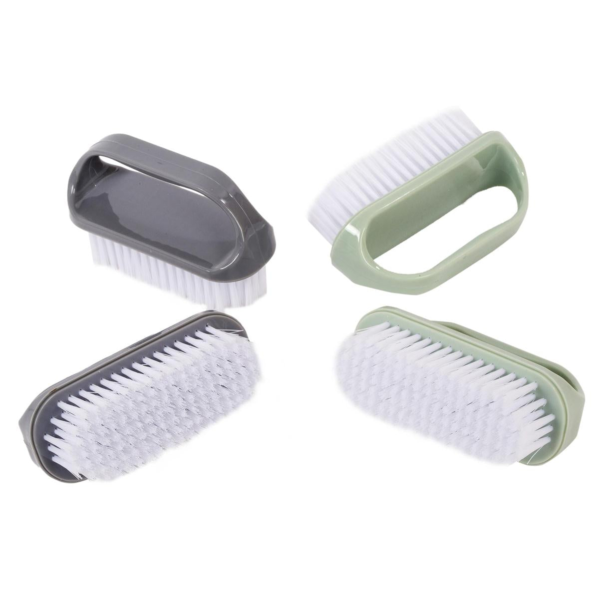 Bodico 2pc nail brush, 2asst col: grey/green, b/c