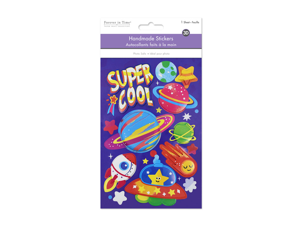 Handmade Sticker: 4.9"x7.3" 3D Big Puffy B) Super Cool