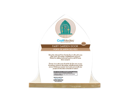 Wood Craft: 8.3"x7.3"x1.1" Fairy Garden Door Standing DIY