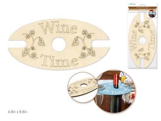 Wood Craft: 4.9"x9.8" DIY Wine Bottle Caddy 5mm(T) A) Wine Time