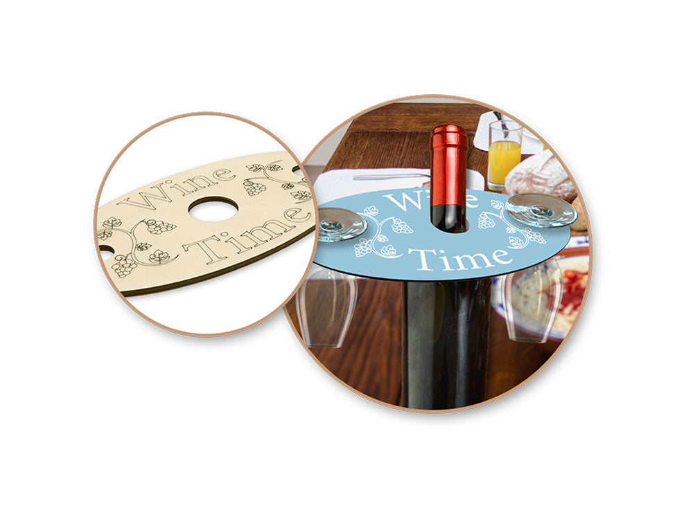 Wood Craft: 4.9"x9.8" DIY Wine Bottle Caddy 5mm(T) A) Wine Time