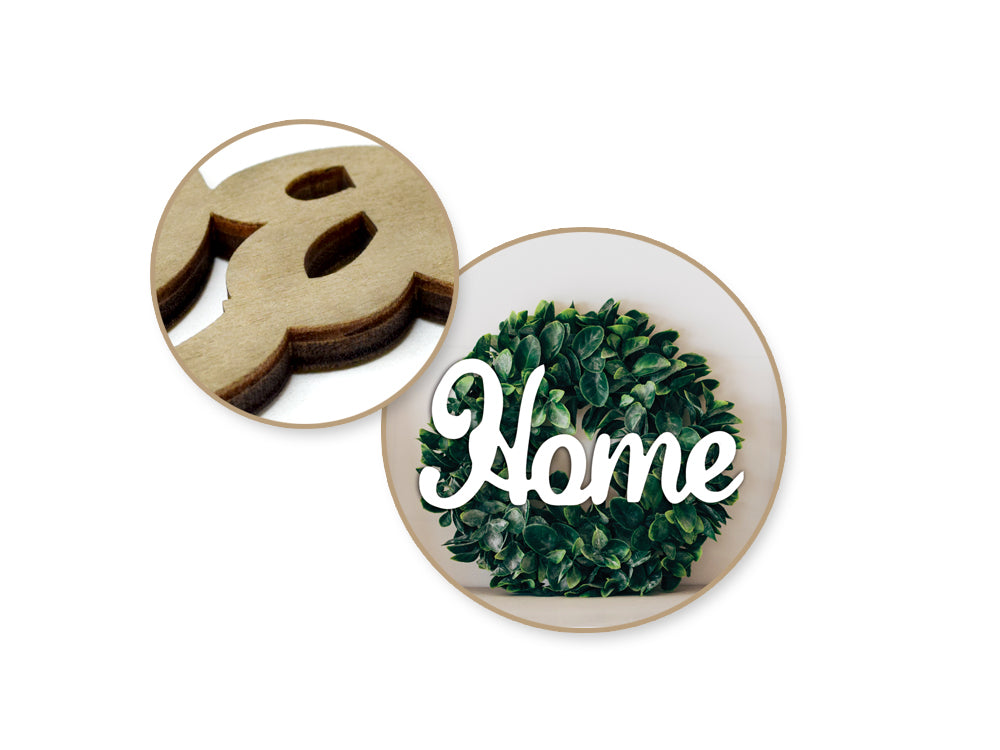 Wood Craft: 17x8cm DIY Laser-Cut Words in PDQ 8eax6styles