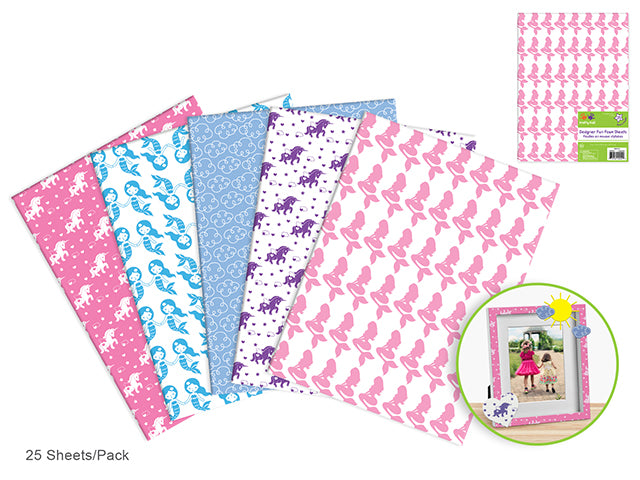 Fun Foam Sheets: 9"x12" 2mm Designer Foam Asst 5eax5Styles F) Fairytale