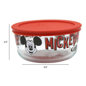 Pyrex Round Storage Dish with Lid Mickey Mouse Clu