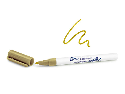 Color Factory: Glitter Glass Marker Ceramic/Porcelain Permanent 3ml G) Metallic Gold
