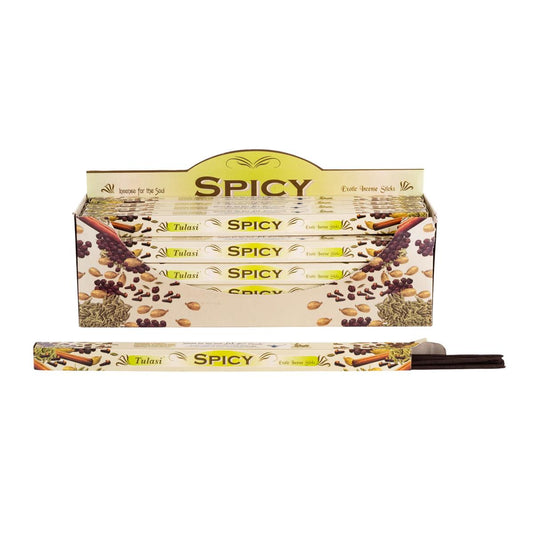 Tulasi, 9" 8 pcs, Incense Sticks, Spicy, 25/display box
