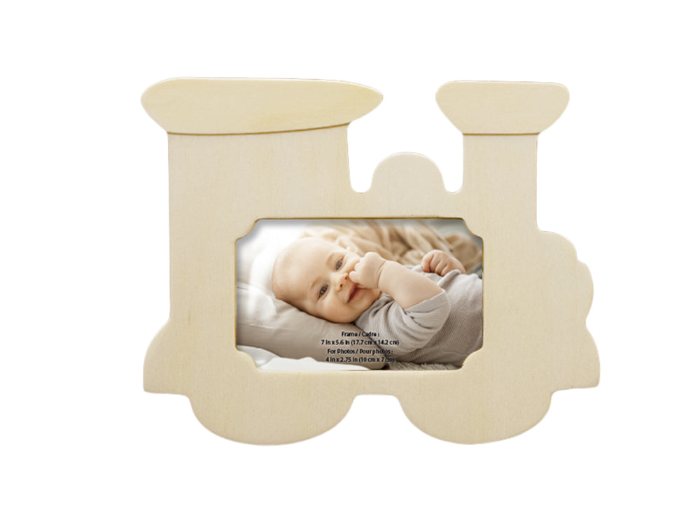 Wood Craft: 7" DIY Photo Frame w/Dowel Stand A) Train