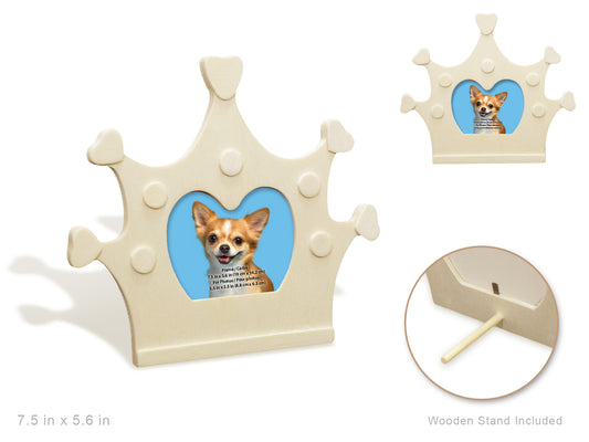 Wood Craft: 7" DIY Photo Frame w/Dowel Stand B) Crown