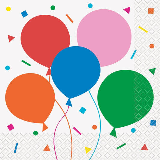 Colorful Balloons Luncheon Napkins  16ct