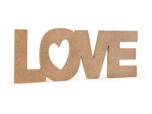 Wood Craft: 12" DIY Word Decor- MDF Standing B) Love