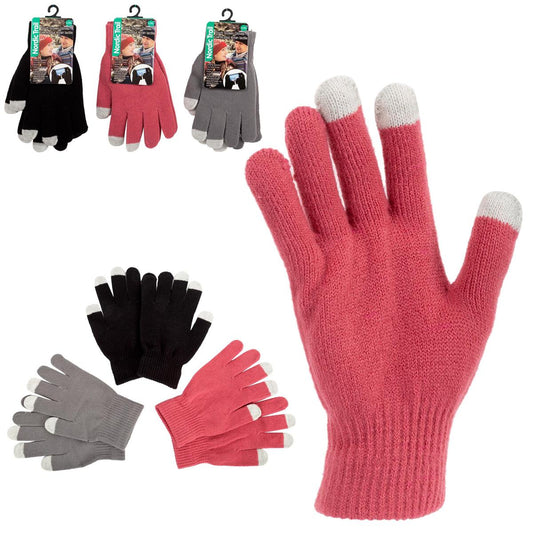 Nordic T. Adult Touch Screen Magic Gloves, 3/c, 2 Sizes, h/c & hanger
