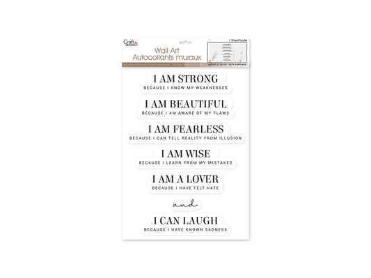 Craft Decor: 11.8"x15.75" 'Words To Live By..' Wall Art K) I Am Strong..