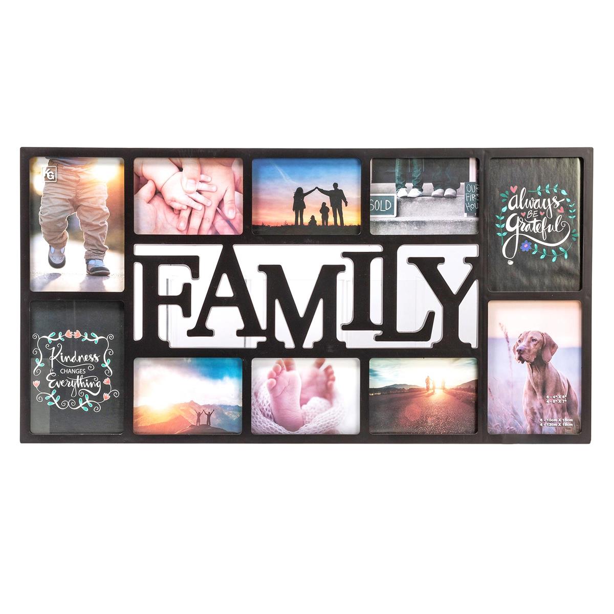 KG Family 10 Ptos 14.5X28.5 Collage BLK, (4-5X7" & 6-4X6") ( LD S1 S2 )