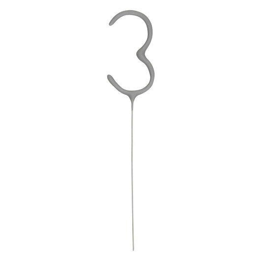 Number 3 Silver Sparkler  7"