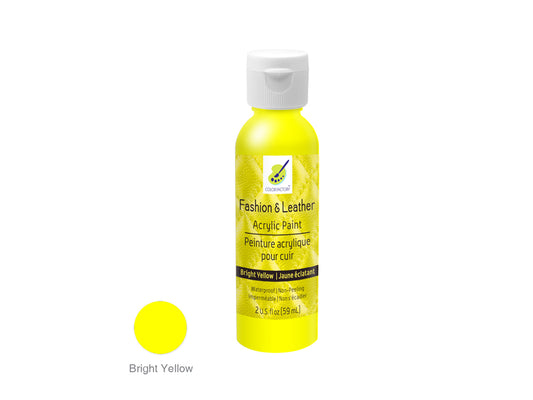 Color Factory: 2oz Fashion & Leather Acrylic Paint LD01-LD10 LD03) Bright Yellow