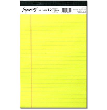 LEGAL PAD - 50 - YELLOW 5" X 8"