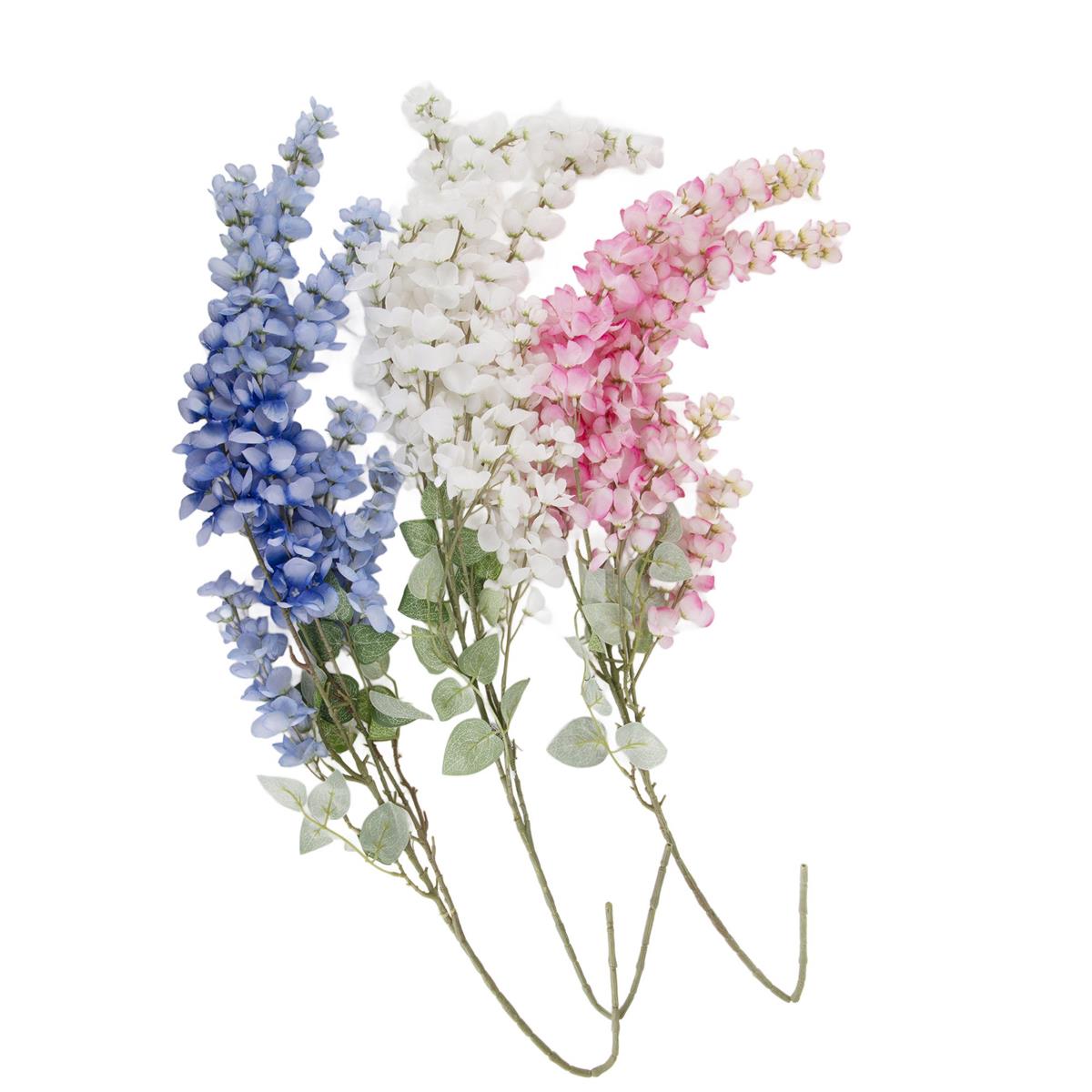 Country G. 42" Single Artificial Flower, 3 asst Colors, Label