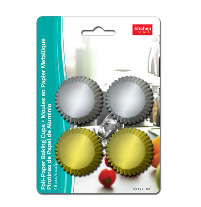 FOIL-PAPER BAKING CUPS SMALL, 48PCS (3+5)x2.3cm