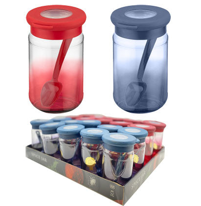 GLASS SUGAR JAR-380ML-2 ASST.