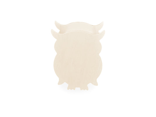 Wood Craft: 4.7" DIY Coin Bank w/Bottom Cap F) Owl