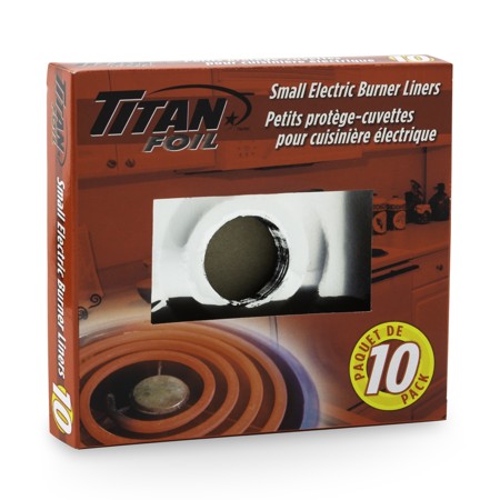 TITAN-FOIL SMALL ELECTRIC BURNER LINERS HD 10/PK