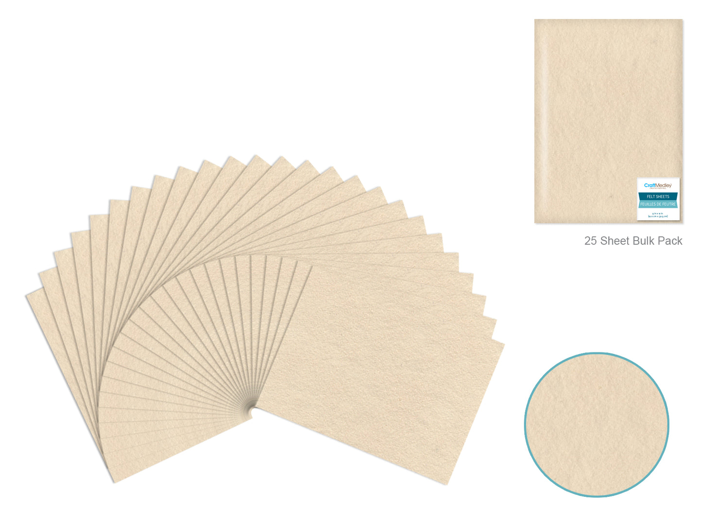 Felt Sheets: One 9"x12" Premium Bar-Coded A) Antique White