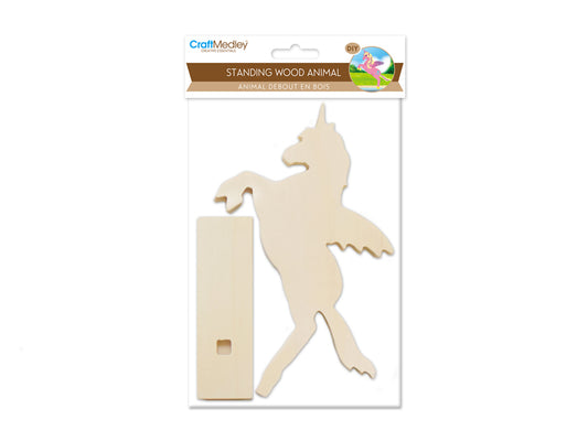 Wood Craft: 8.25" DIY Rearing Animal on Stand 9.5mm(T) B) Unicorn