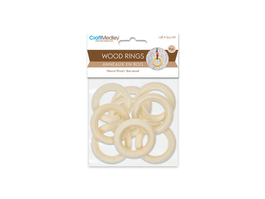 Craftwood: 35mm Craft Rings x9 Natural
