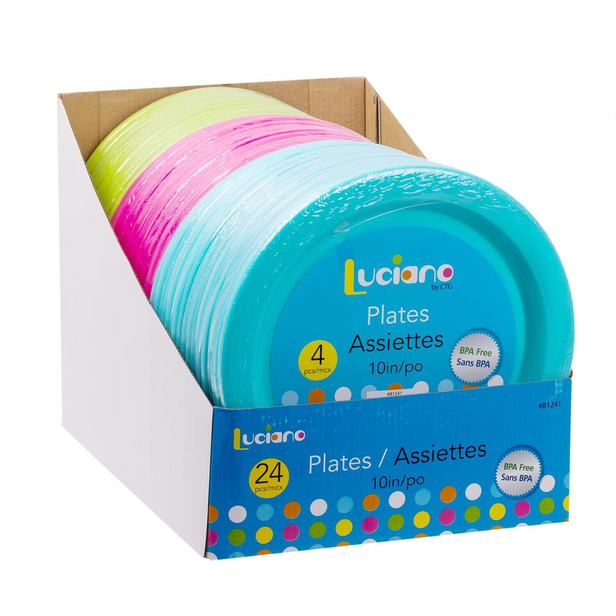 Luciano Set/4 10" Plates, 3 cols., 24/dpy, DPY+label (ES10362)