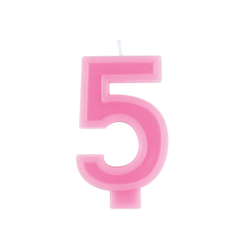 Raised Border Number 5 Birthday Candle