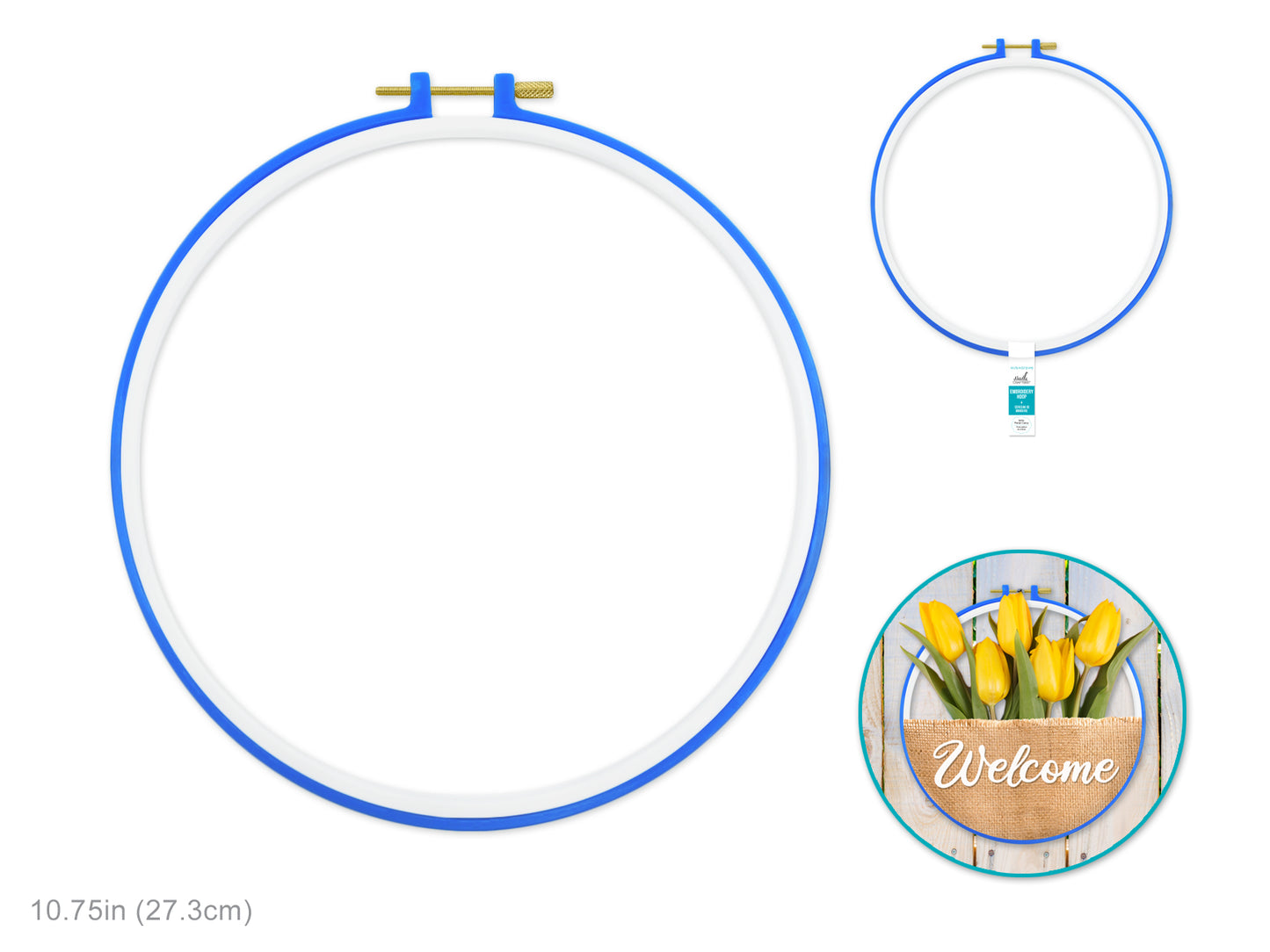 Needlecrafters: 11.25" Plastic Embroidery Hoop w/Metal Clamp