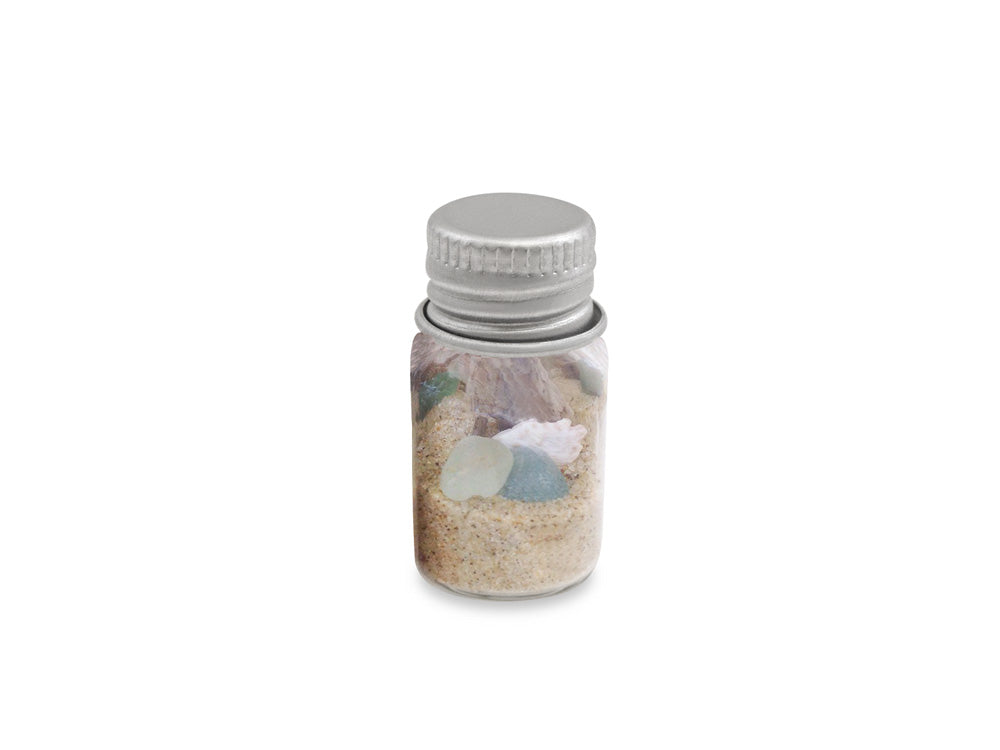 Glass Bottles: 16x30mm (3.3ml) Mini Containers w/Matte Aluminum Cap x5