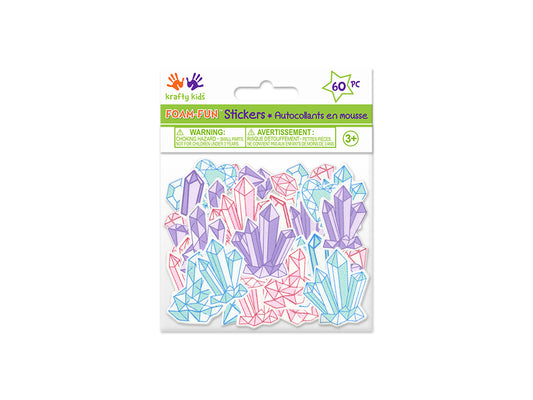 Krafty Kids: Foam-Fun 3D Stickers Themed F) Crystals & Gems