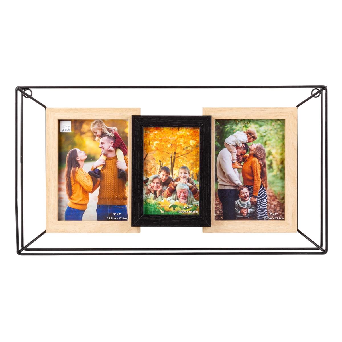KG MESA 3 Collage Floating Metal Bracket with MDF 4x6" Wooden Frames (LD)