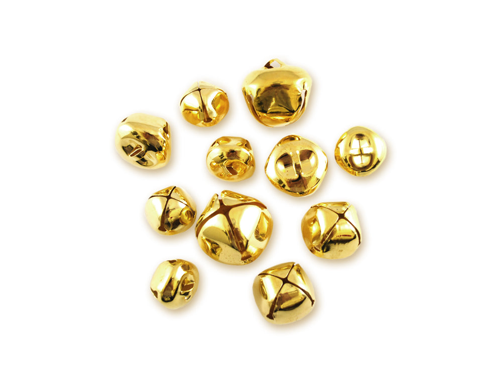 Craft Medley: 20mm-30mm Jingle Bells Metal A) Gold