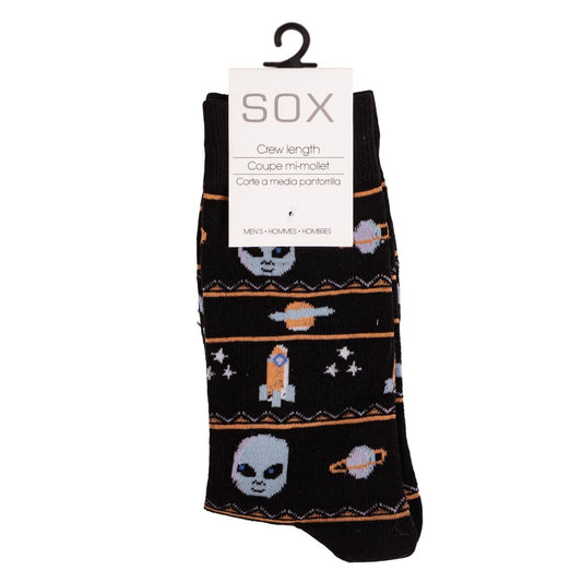 SOX, Men's Socks, Aliens & Space ,cotton/polyester/spandex, hc