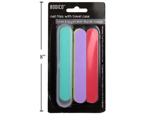 Bodico 5-pc Nail Files w Travel/ Protective Case, b/c(HZ)