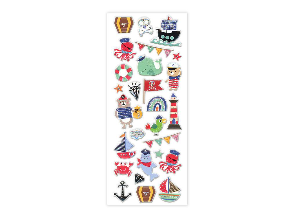Paper Craft Sticker: 25cmx10cm 3D Puffy Foil F) Sea Pirate