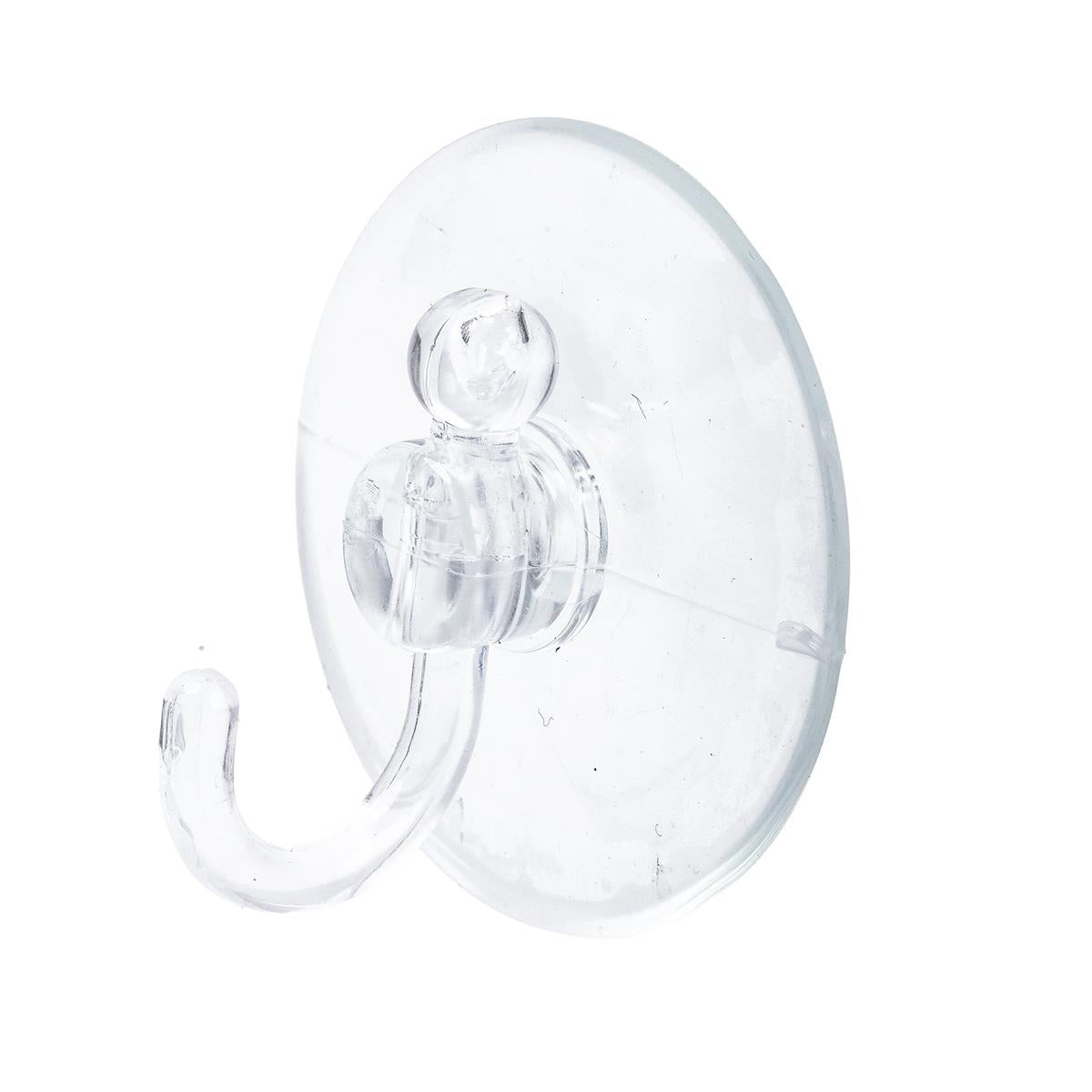 H.E.  2-pc Suction Plastic Hooks,  60mm, b/c