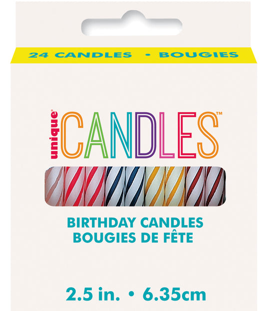 Colorful Birthday Cake Candles 24ct Party Pack