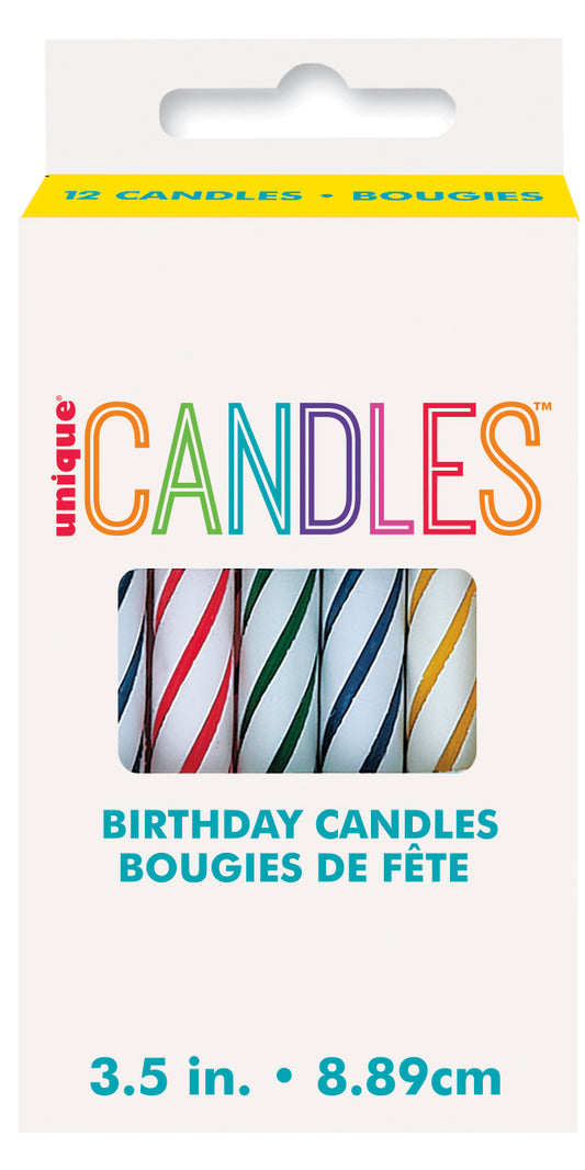 Multicolor Birthday Candles 12 Pack for Cake Decoration
