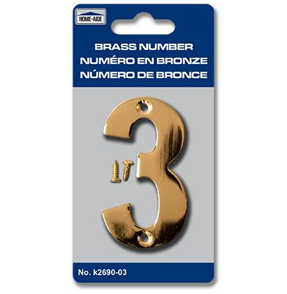 BRASS NUMBER "3"