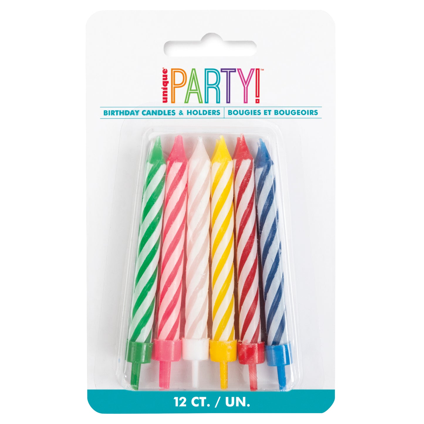12ct Birthday Cake Candles with Plastic Holders