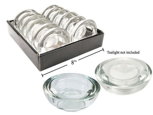 3"D Glass Tealight Candle Holder,  12/pdq