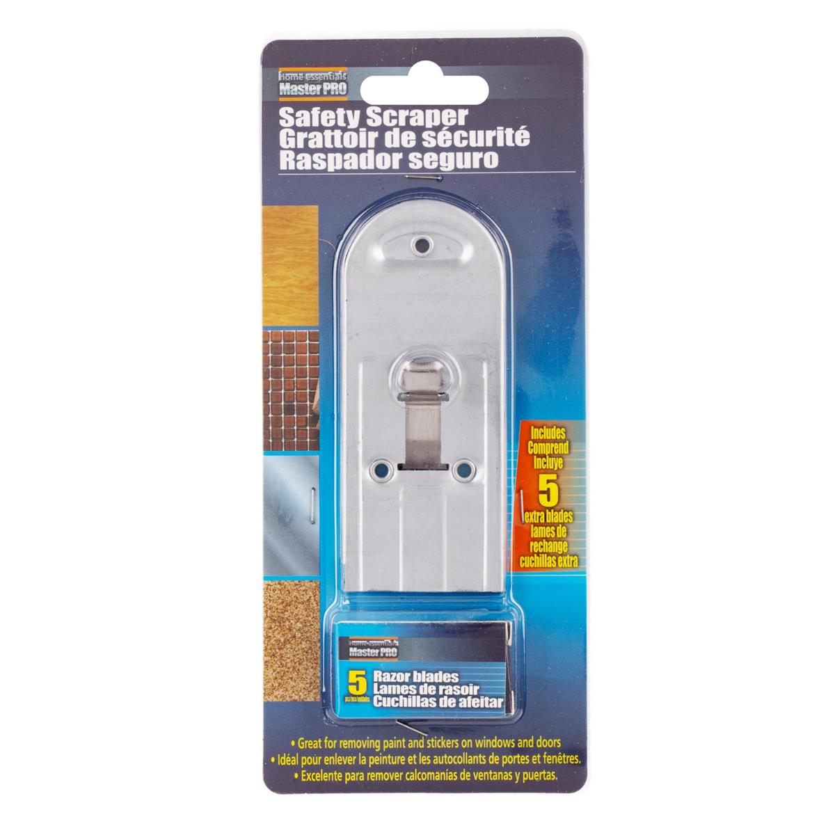 Master Pro.4" Safety Scraper w/5pcs Blades, slide b/c