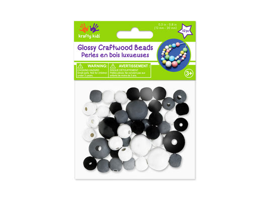 Craftwood: Glossy Round Beads Asst Color+Size 42pc E) Classic